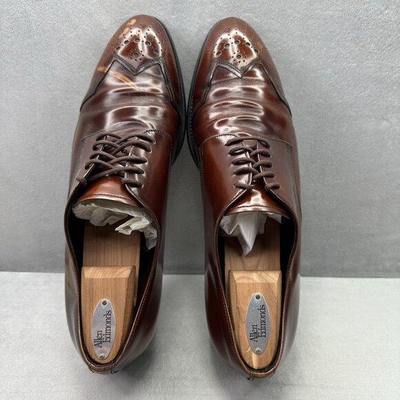 PRADA 2E1608 Mens Size 12 (UK 11) Oxford Brown Polished Leather Dress Shoes - Picture 6 of 11